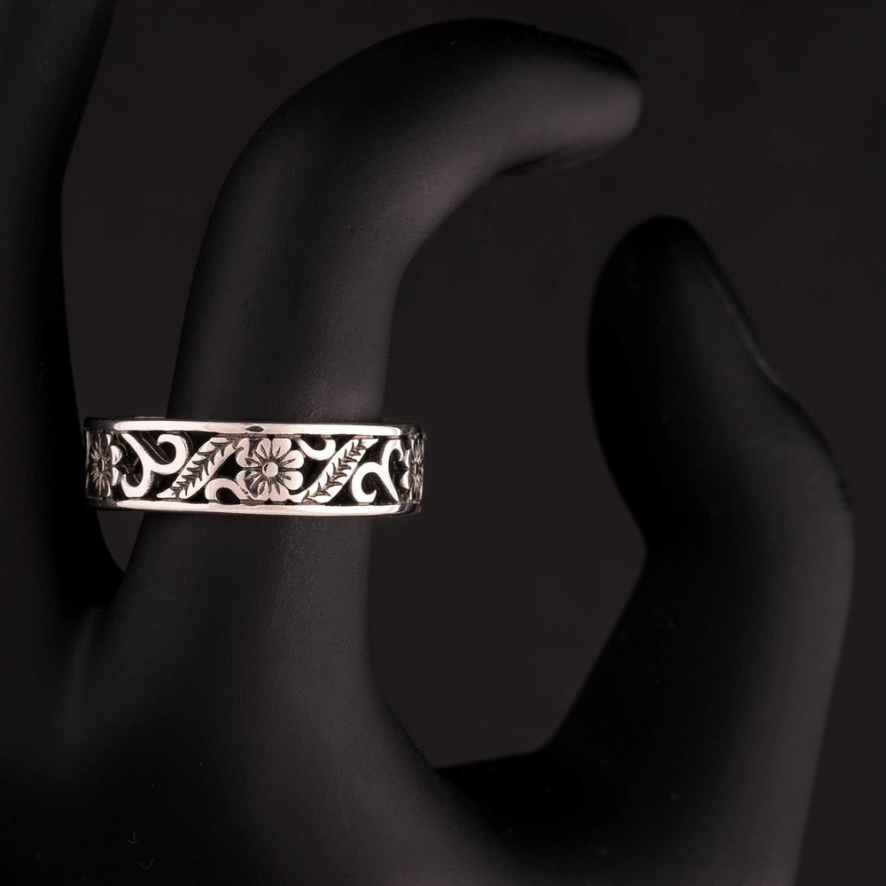 Tropical Flower Design Ring - Picture 2 of 6